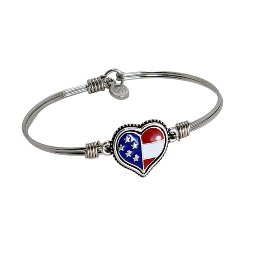 American Flag Heart Bracelet