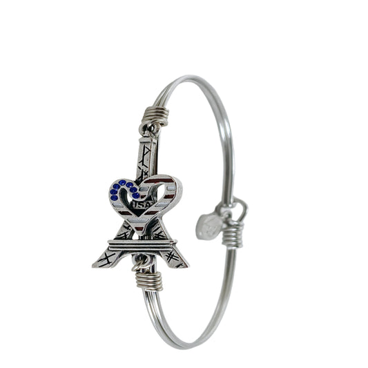 Eiffel Tower/ USA Heart Bracelet