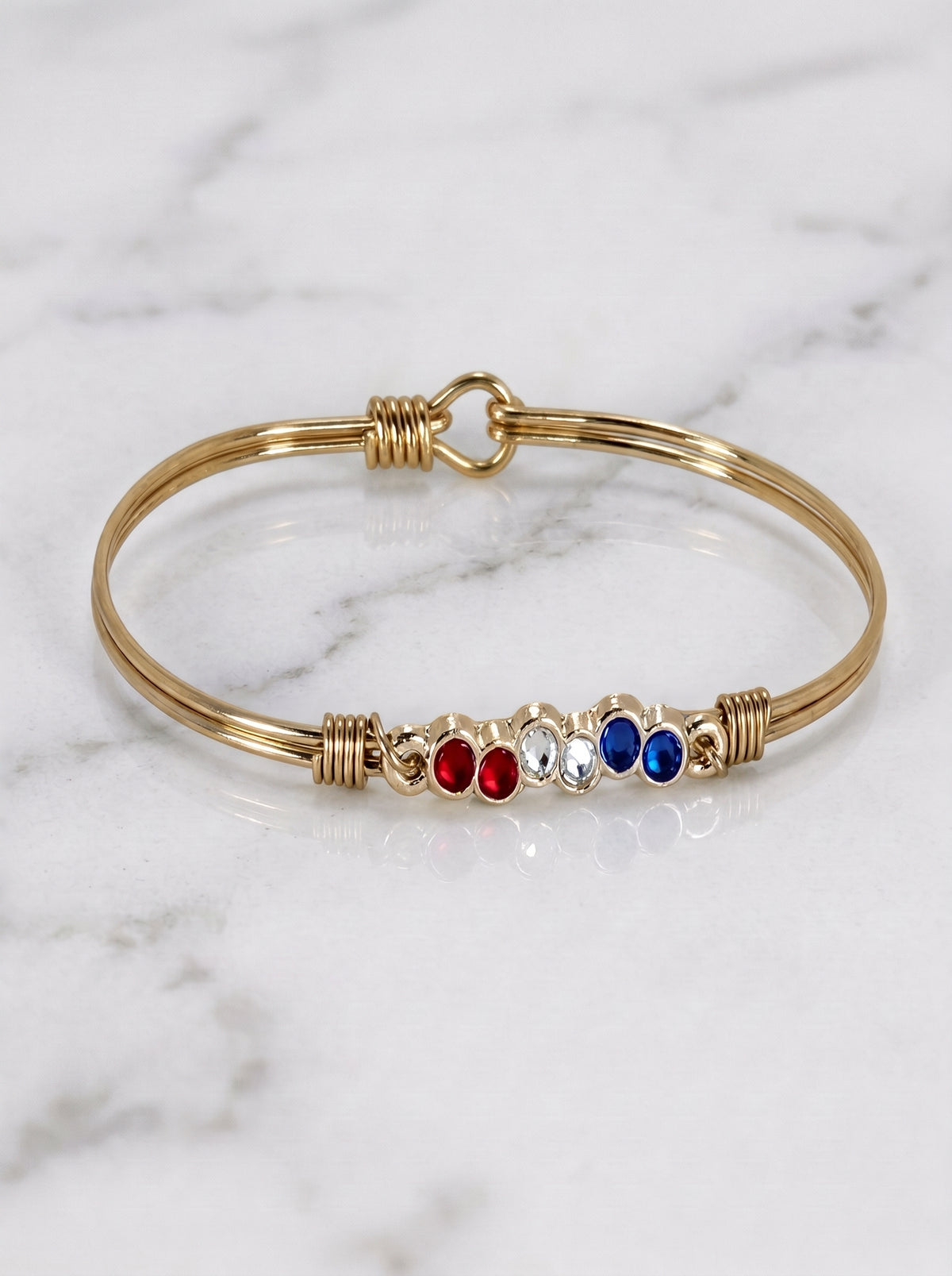 Red, White, Blue, Rd Crystals Bracelet