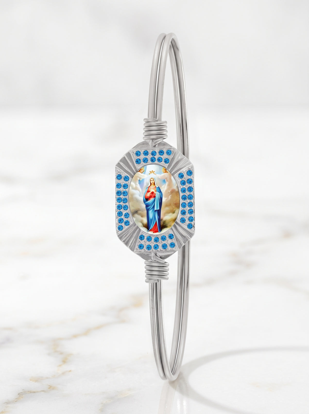 Virgin Mary Sapphire with Angels Bracelet