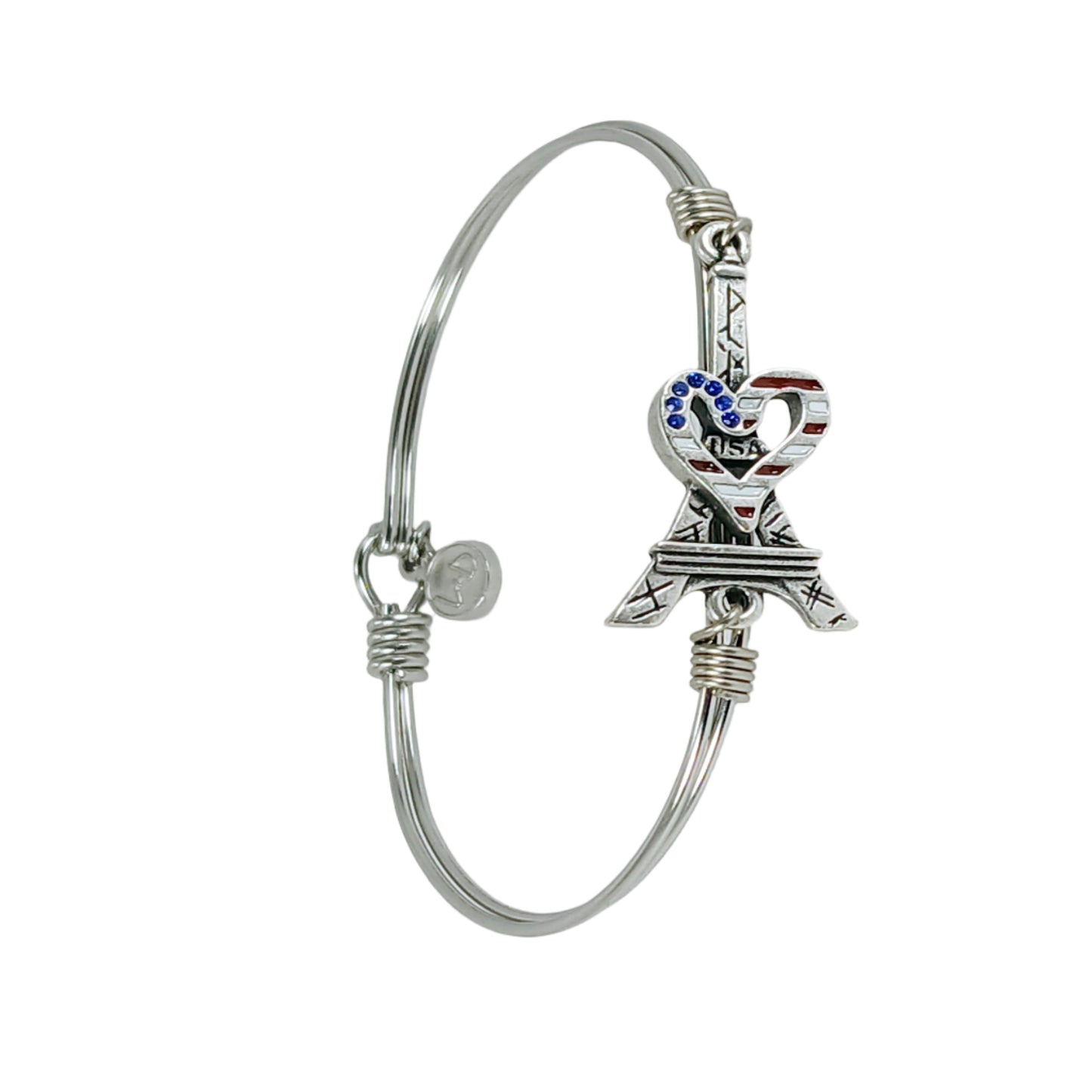 Eiffel Tower/ USA Heart Bracelet