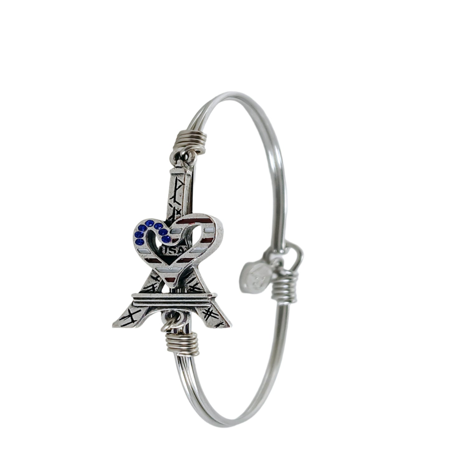 Eiffel Tower/ USA Heart Bracelet