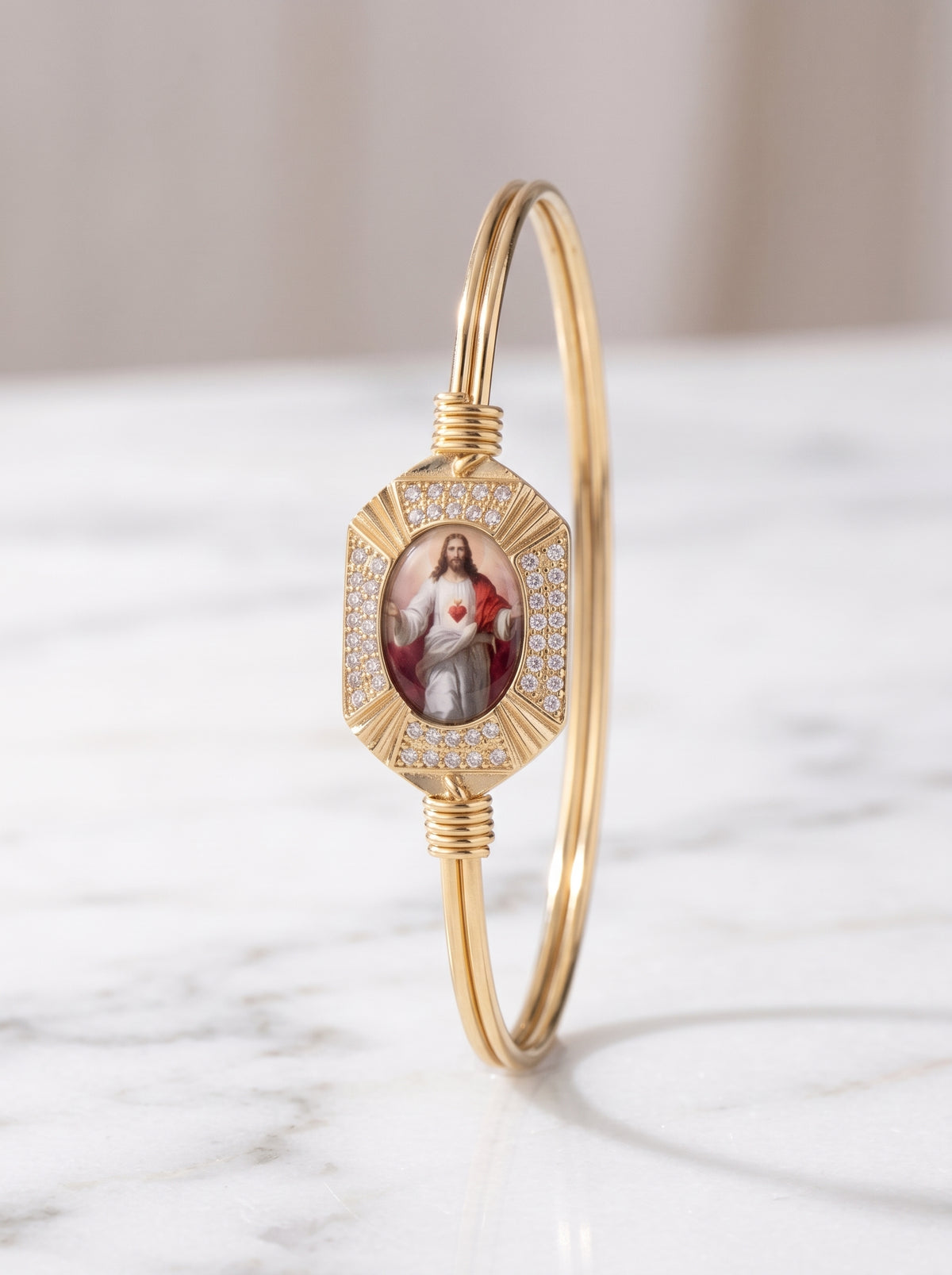 Sacred Heart of Jesus Crystal Bracelet