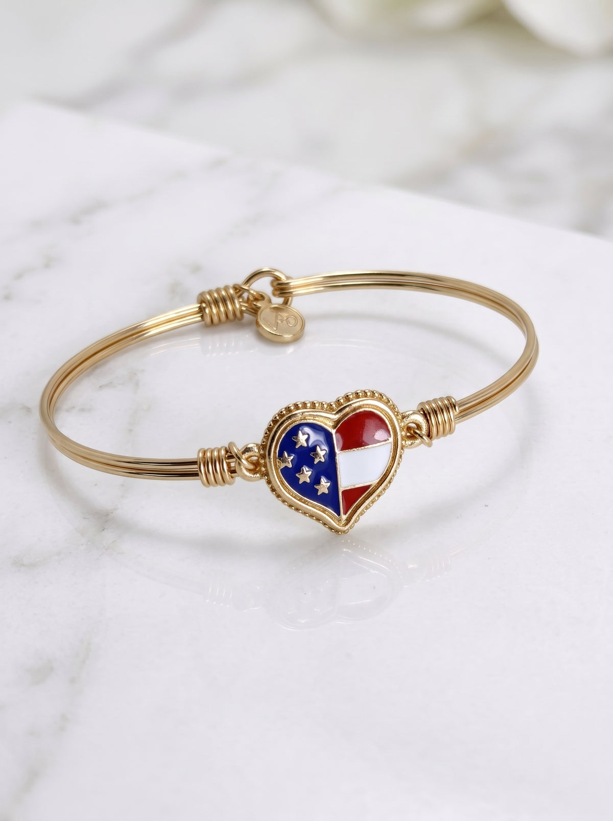 American Flag Heart Bracelet