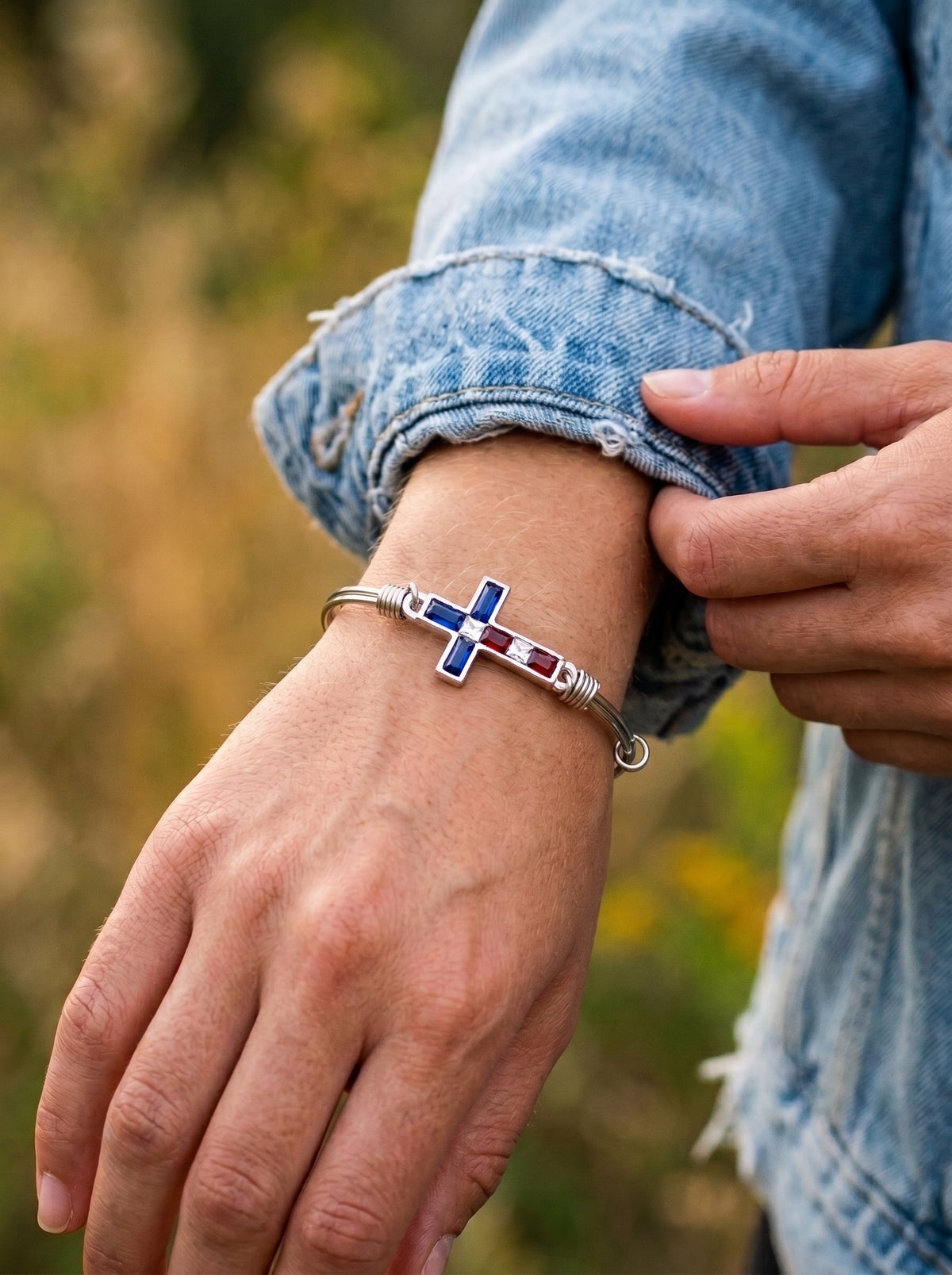 Patriotic Cross Bracelet