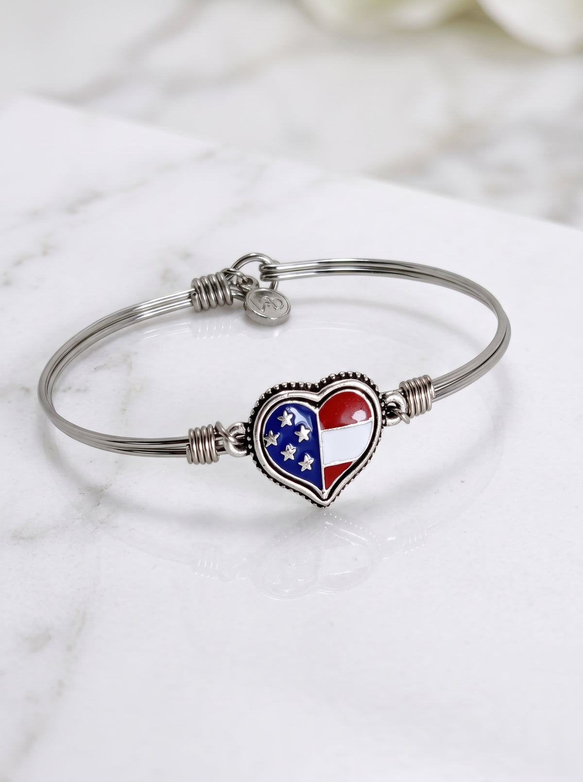 American Flag Heart Bracelet