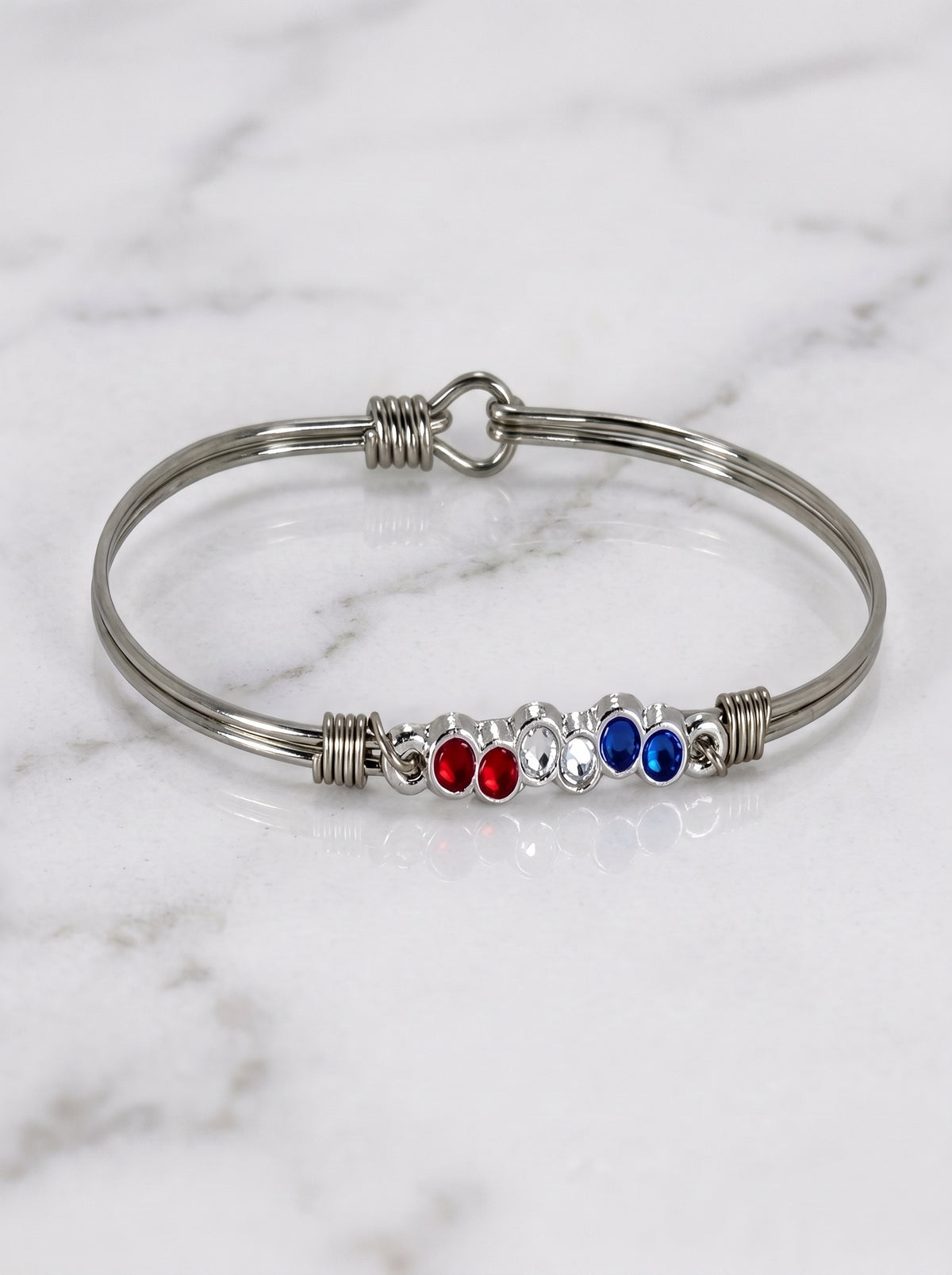 Red, White, Blue, Rd Crystals Bracelet