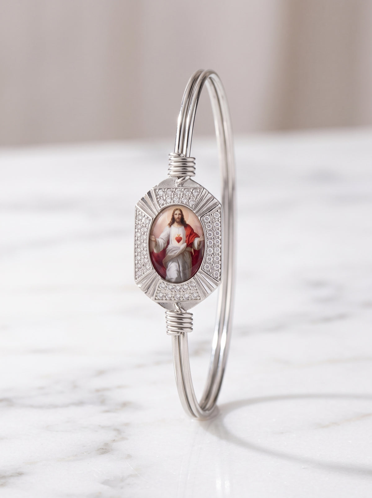 Sacred Heart of Jesus Crystal Bracelet