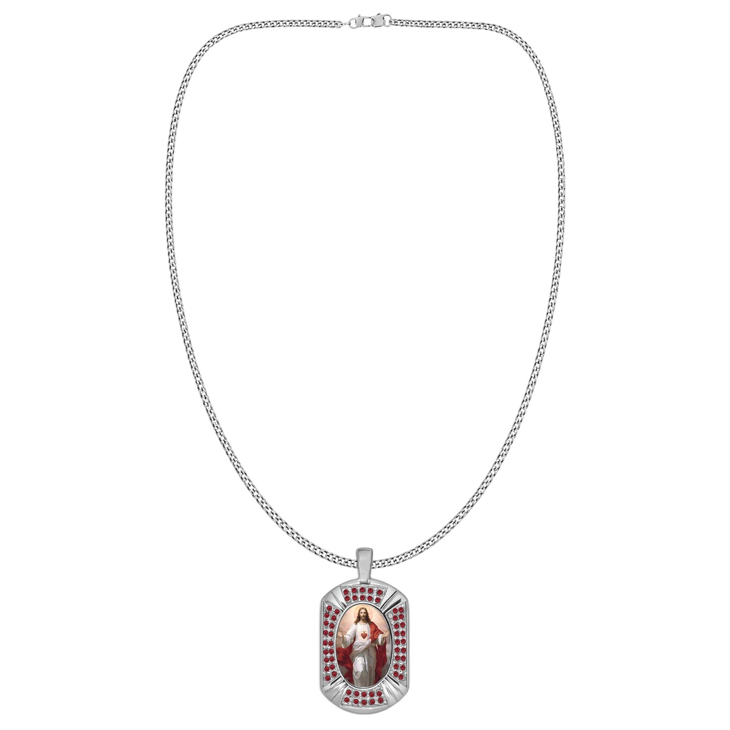 Sacred Heart of Jesus and Mother Mary Siam Reversible Pendant