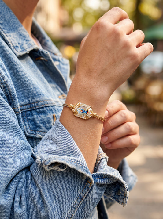 Virgin Mary Crystal with Angels Bracelet